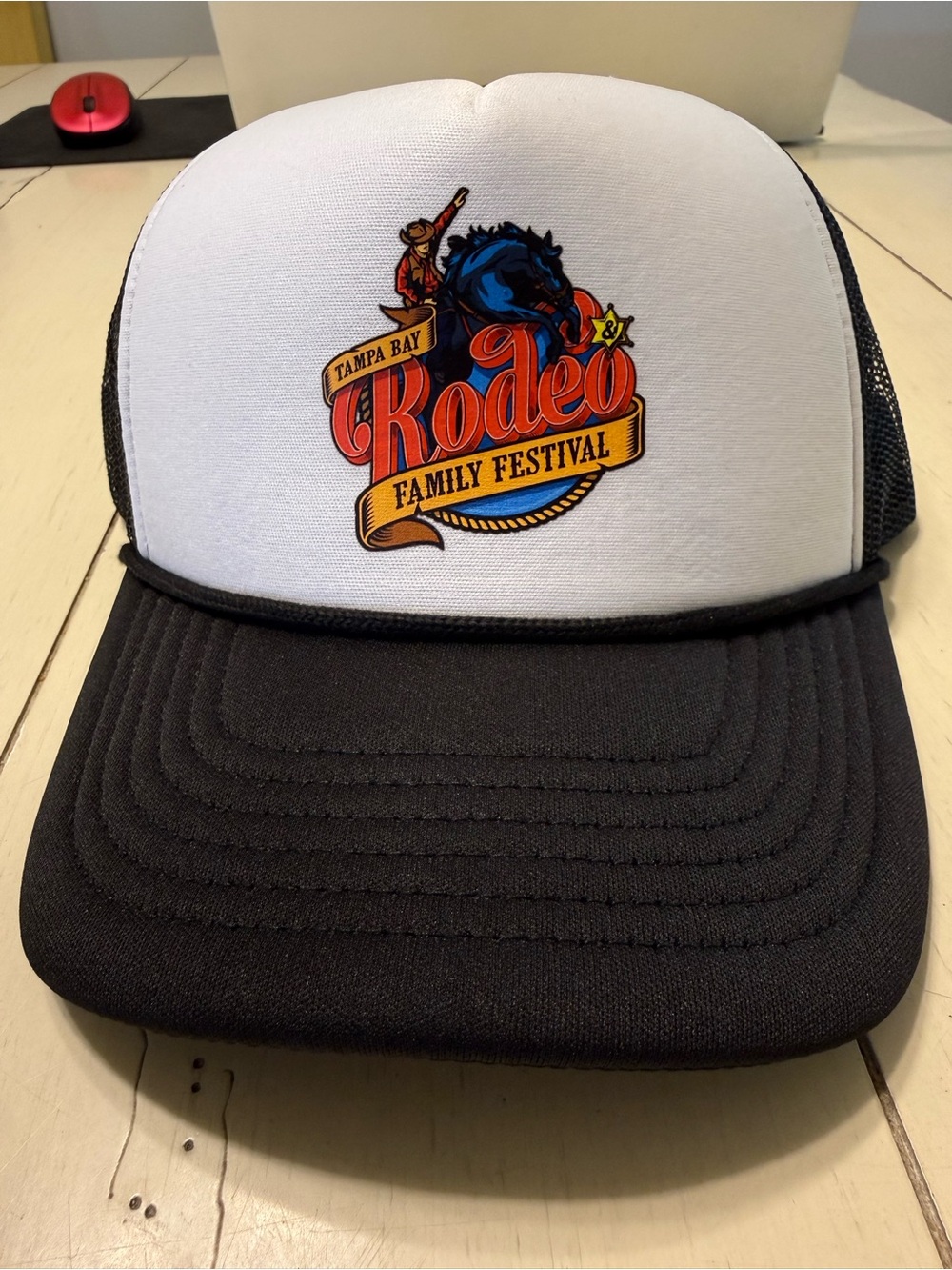 Tampa Bay Rodeo Family Festival Black & White Trucker Hat